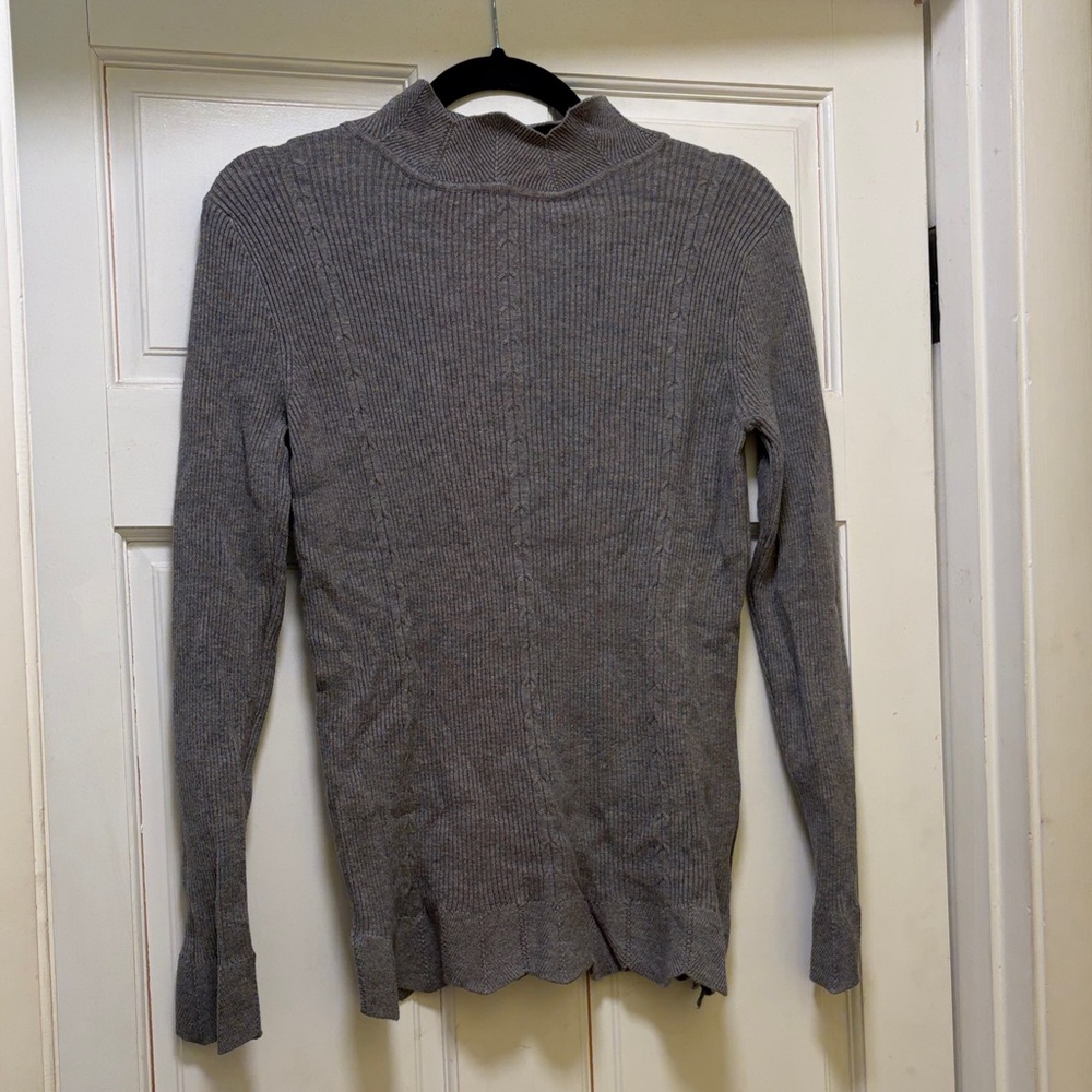 Gray Women's Mock Turtleneck Sweater